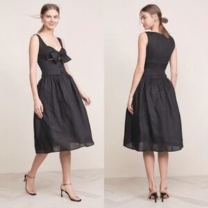 Viva Aviva Waimeae Peekaboo Midi Linen Dress Sz 6